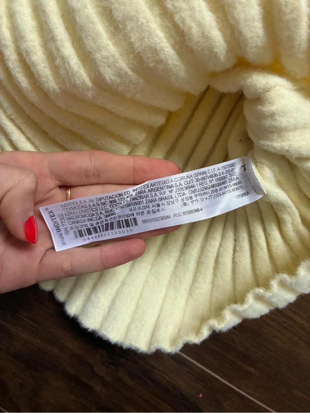 Zara Cream Ribbed Button down - Picture 5 of 6